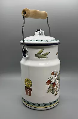 Vintage Enameled Villeroy & Boch Metal Jug With Lid/handle Milk/misc Use • $69