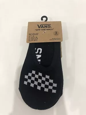 Vans WOMENS GIRLS TEENS CLASSIC CANOODLE NO SHOW SOCK 1-6 3PK Black RRP 24.99 • $15