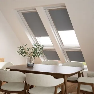 Grey Blackout Fabric Skylight  Blinds Made For Velux® Roof Windows. • £5