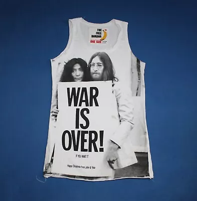 John Lennon And Yoko Ono Shirt Sleeveless White Women's Tank Top Tee XS • £25.85