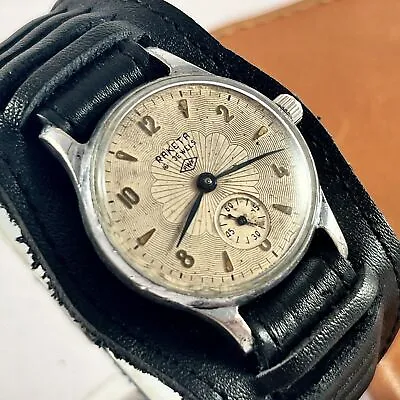 Q4-1954 Original Early RAKETA 1MChZ Vintage USSR Soviet Mechanical Watch • £61.26