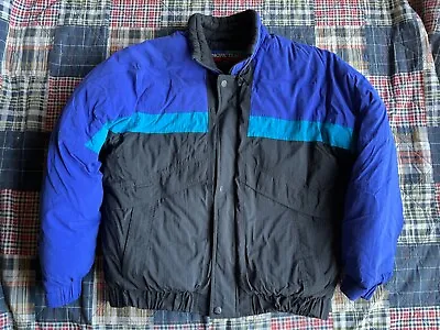 Vintage Pacific Trail Jacket Adult Male L Blue Down Insulated Ski 90s Coat • $53.99