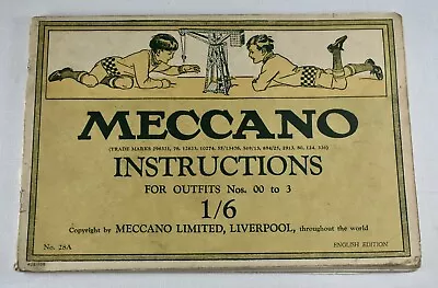 VINTAGE MECCANO INSTRUCTIONS For OUTFIT 00 To 3 BOOK C1930 • £19.95