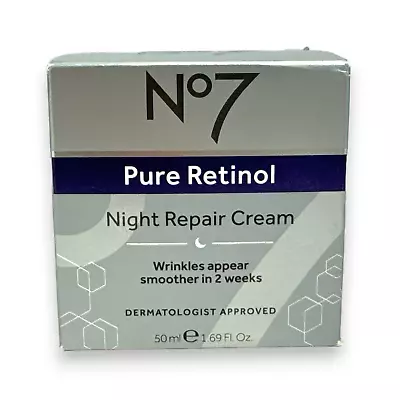 No7 Pure Retinol Night Repair Cream 50ml/1.69fl.oz. New In Box • $19.90