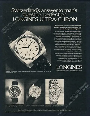£9.66 • Buy 1969 Longines Ultra Chron Official 100 8150 8209 8014 Watch Vintage Print Ad