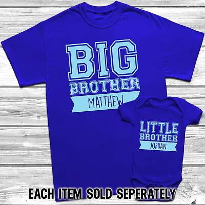£9.49 • Buy Personalised Big Brother Little Brother T-Shirt Kids Baby Grow Brothers Outfits