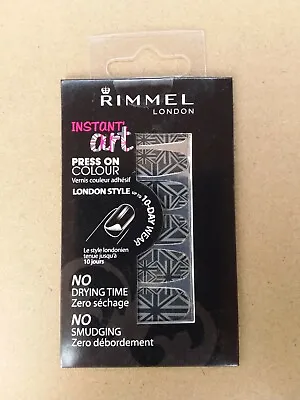  2 RIMMEL INSTANT NAIL ART PRESS ON SELF ADHESIVE 10 DAY WEAR - Union Jack 1st  • £3.50