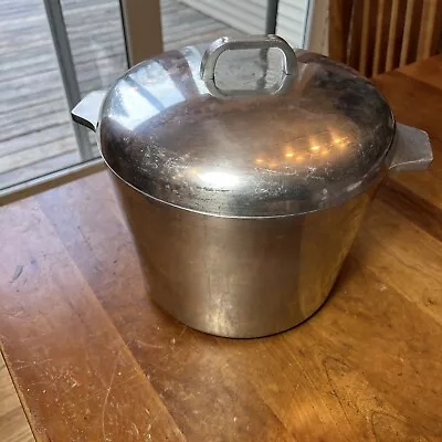 Vintage Royalty Nasco Heavy Cast Aluminum Stock Pot W/ Lid - 8  High & 11  Wide • $31