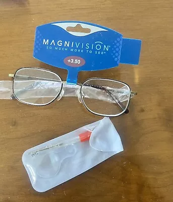 MAGNIVISION READING GLASSES W/repair Kit  +3.50 Lightweight Readers BRAND NEW • $7.50