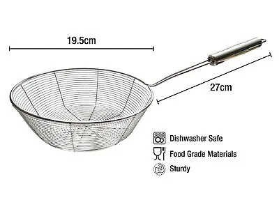 £9.99 • Buy New XL Skimmer Ladle Sieve Strainer Spoon Mesh Stainless Steel Food Grade 