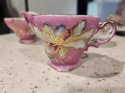 China Tea Cups Made In Occupied Japan Pink Hand Painted • $5.50