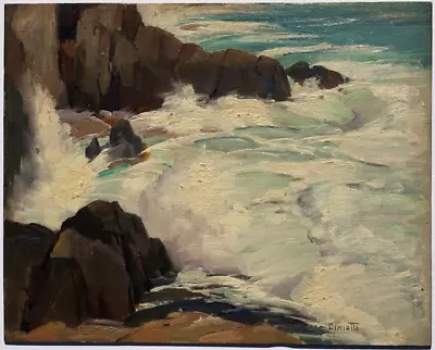  Monhegan  Maine Seascape 16 X 20 Oil Painting-1930s/40s-Gustave Cimiotti • $650