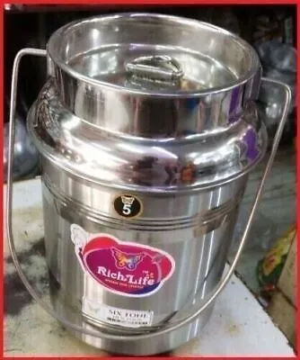 Stainless Steel Milk Can 3 Ltrs Milk Container /Milk Can • £29.47