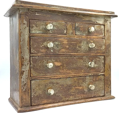 £180 • Buy Antique Victorian Collectors Painted Pine Chest Of Drawers. In Original Paint!