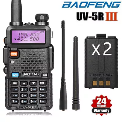 $51.99 • Buy UV-5R III Tri-Band UHF/VHF Walkie Talkie Two Way Radio + 1 Extra Battery