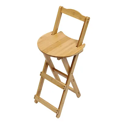 Portable Folding Bamboo Stool Tall Chair Foldable Bar Stool Porch Kitchen Chair • $50.35