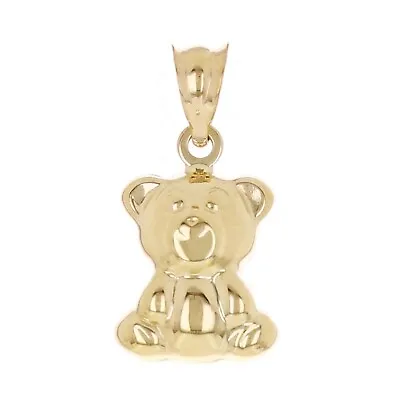 Italian 14k Yellow Gold Hollow 3D Teddy Bear Charm Pendant 18mm X 9.5mm 0.6 Gram • $48.40