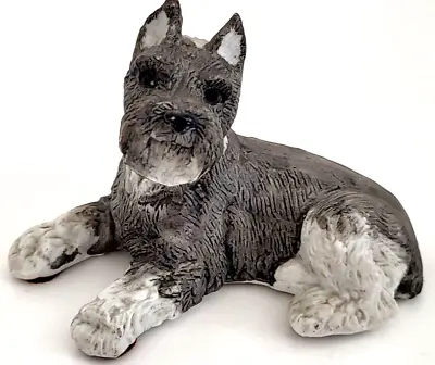 Enesco Gray Schnauzer Porcelain Figurine Dog 1986 By Kathy Wise 3.75  X  X 2.5  • $16.95