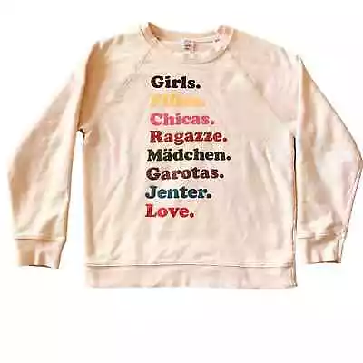 J.Crew X Girls Inc. French Terry Girls In Many Languages Sweatshirt SZ M • $15