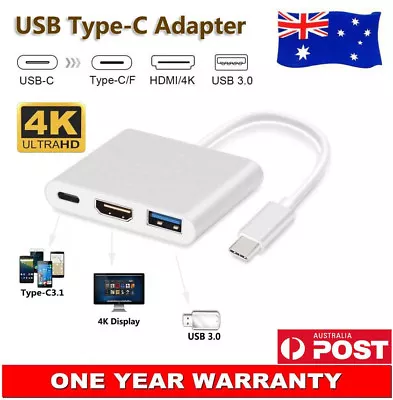 $17.29 • Buy USB 3.1 TYPE-C To HDMI VGA USB3.0 Charging Hub Adapter For HP Spectre 13 X360 AU