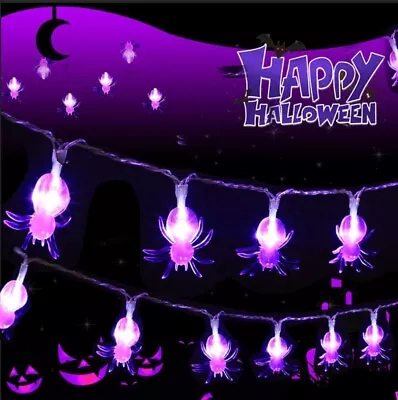 Halloween Decorations Spider Fairy String Lights Led Glow Up Outdoor Indoor New  • £5.20