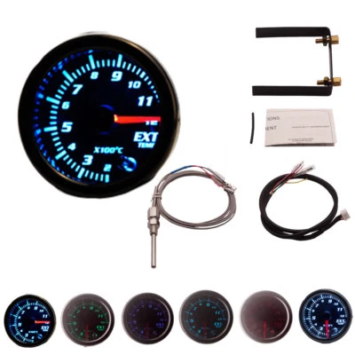 $48.99 • Buy Universal 2 /52mm 7 Color LED Display Car Exhaust Gas Ext Temp Gauge Sensor