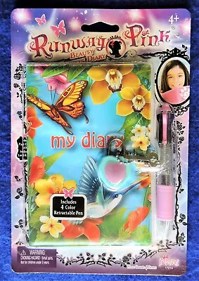 Runway Pink Beauty Secrets MY DIARY W/ 4-Color Retractable Pen Lock & Key NIP • £3.66