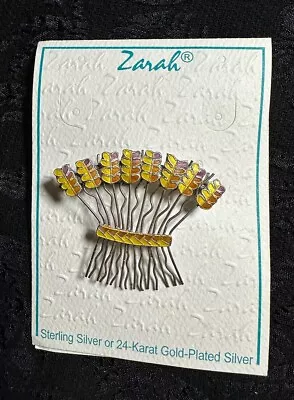 Zarah  Wheat Enamel Brooch By Julie Mammano • $21