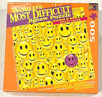 World's Most Difficult Jigsaw Puzzle Smiley Faces Double Sided Puzzle 500 Pc • $9.95