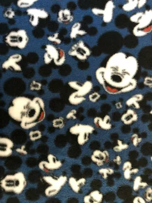 Disney Laughing MICKEY MOUSE - BLANKET FLEECE Fabric By Yard Or 1/2 Yard • $6.95