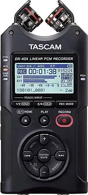 Tascam DR-40X Four Track Handheld Recorder And USB InterfaceBlack • $143
