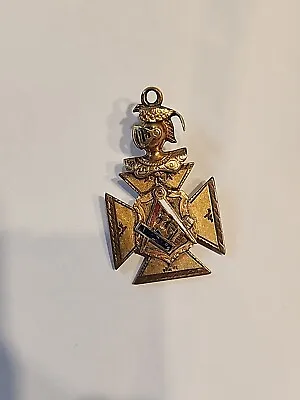 Antique Masonic Fob Pendant  Gold Charm - Freedom Charity Friendship; Redmen? • $78