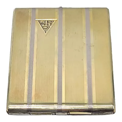 Vintage 18k Gold Stripe Cigarette Case Designer S.O.B Engraved WRD • $85