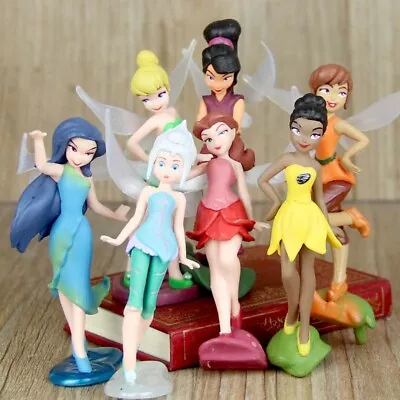 7 Pcs/Set TinkerBell Tinker Bell Fairy Action Stand Action Figures For Kids Toys • £9.56