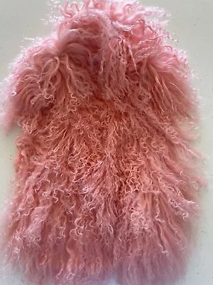Luxury New Passigatti Mongolian Lamb Fur Scarf Collar Light Pink • $25