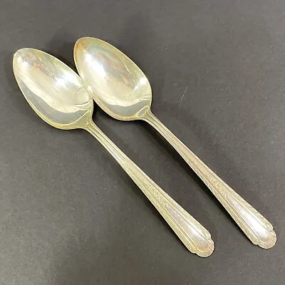 H&T Mfg Co Holms & Tuttle Silver Plate WENTWORTH Pattern 1938 - 2 Serving Spoons • $12.92