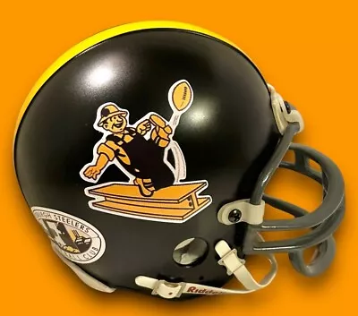 Pittsburgh Steelers 62-68 Steel Worker Logo Custom Football Mini Helmet • $79.99