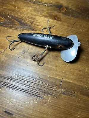 Vintage Wooden Jitterbug Fishing Lure- Black • $7