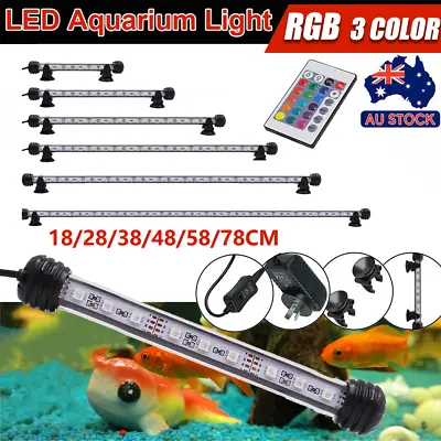 Aquarium Fish Tank Aquarium Light LED Waterproof Full Spectrum Aqua Lamp RGB AU • $28.90