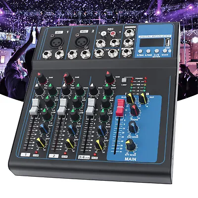 4 Channel Live Studio Stereo Audio Bluetooth Mixer Sound Mixing DJ USB Console • $59.85