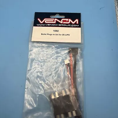 RC Venom 2S LIPO BUllet Plugs To Uni Set 1692 B21 • $5.71