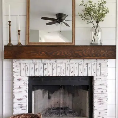 Floating Wood Mantel ShelfRustic Fireplace Mantel DecorFarmhouse Shelf (60  W  • $195.99