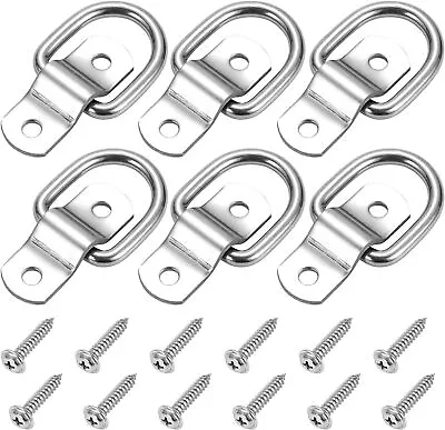 CZC AUTO 6 Pack D Ring Tie Down Anchors 1/4  Heavy 6 Pack Stainless Steel  • $20.55