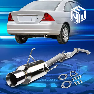 For 01-05 Honda Civic EX GX 1.7L I4 4  Muffler Rolled Tip Catback Exhaust System • $136.68