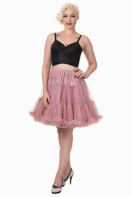 £29.99 • Buy Dusty Pink Rockabilly 20 Inches Super Soft 1950's Light Petticoat BANNED Apparel