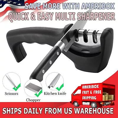  KNIFE SHARPENER 3 STAGE CERAMIC Tungsten Kitchen Knives Sharpening Hone Tool  • $4.99