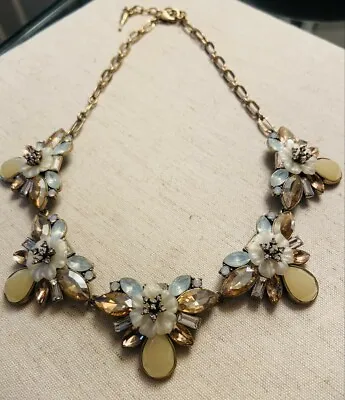$30 • Buy Necklace Antique Gold Plated, Pastels, Sparkles In The Light, Pink, Blue