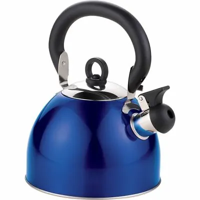 £10.45 • Buy Blue Stainless Steel Whistling Kettle 3L Stove Top Hob Kitchenware Tea Camping