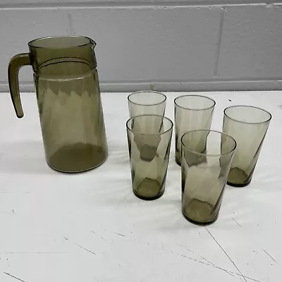 VINTAGE RETRO Glass Set Cups Jug Water Bar Cafe Mancave Glasses Cocktail Drink • $9.99