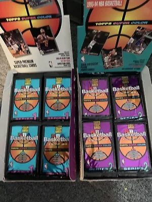 Lot Of 4 1993-94 Topps Stadium Club Series 1&2 Basketball Jordan Beam Team Packs • $19.99